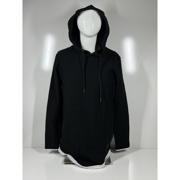 Leif Nelson Other - NWT Leif Nelson Black Long Sleeve Lightweight Hooded Sweater LN8120 Mens SZ Med